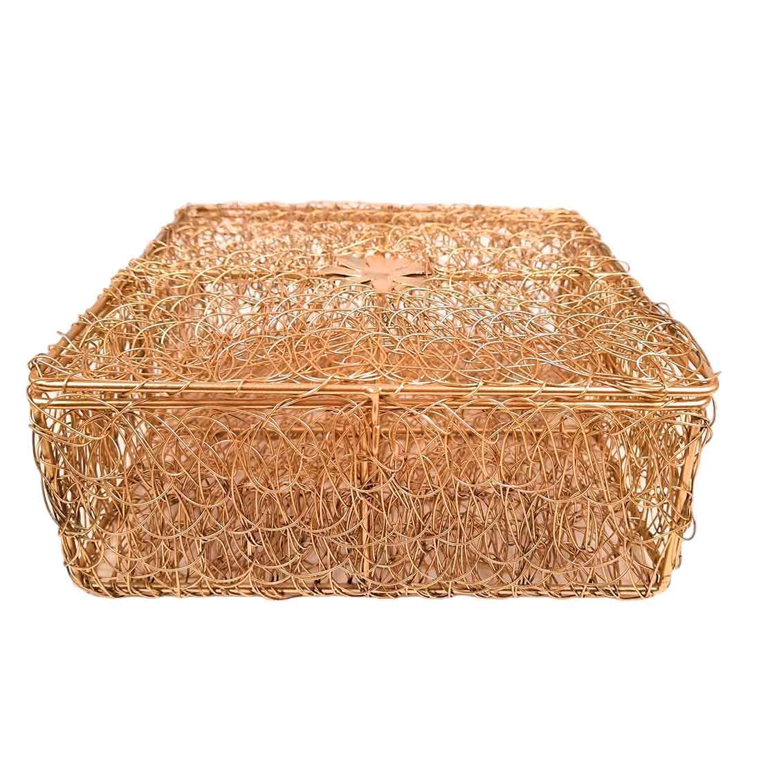 Golden Iron Basket - Decorative & Gift Basket -13