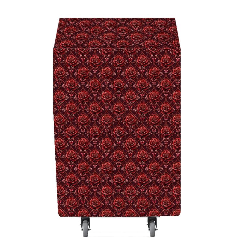 Image of PVC Cooler Cover Suitable For Symphony Jumbo 200 Litre Air Cooler Dustproof, Waterproof, Size (HxWxD) 135x72x70 Cm, Red Flower.