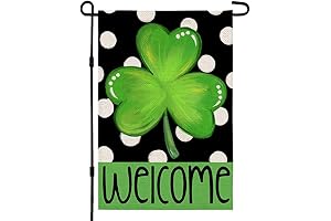 CROWNED BEAUTY St. Patrick's Day Shamrock Garden Flag