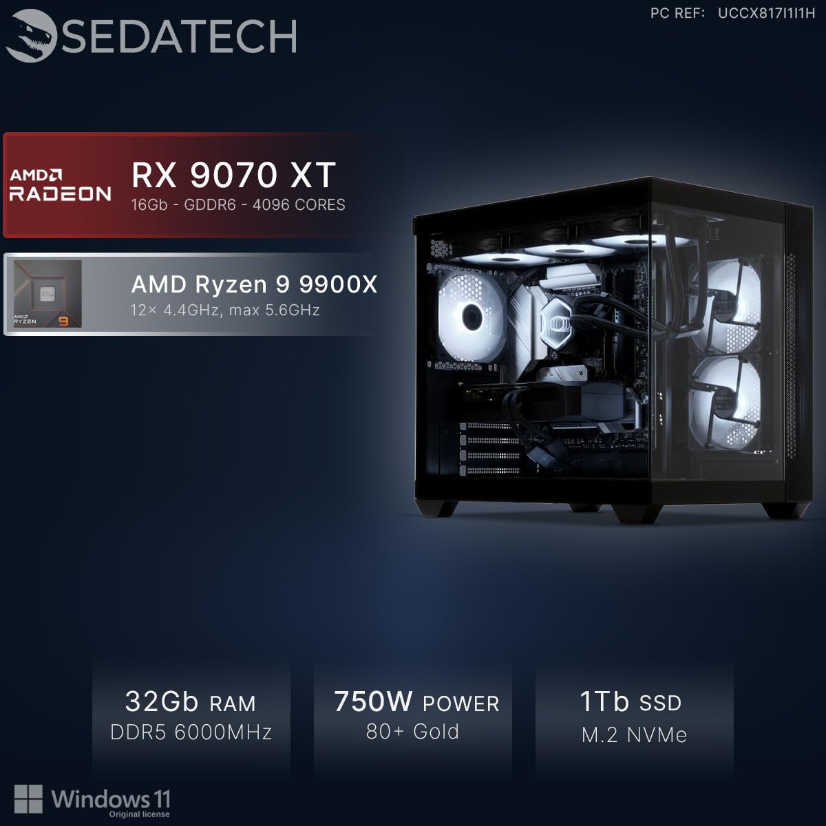 Sedatech PC Gaming • AMD Ryzen 9 9900X • RX 9070 XT • 32Gb DDR5 • 1Tb SSD M.2 • Win 11