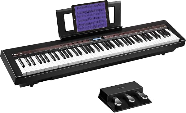 Starfavor Piano digital con 88 teclas, piano eléctrico SP-150W para principiantes con triple pedal, patrón de grano de madera 🥇✔️ ® A Pedido 🏆™
