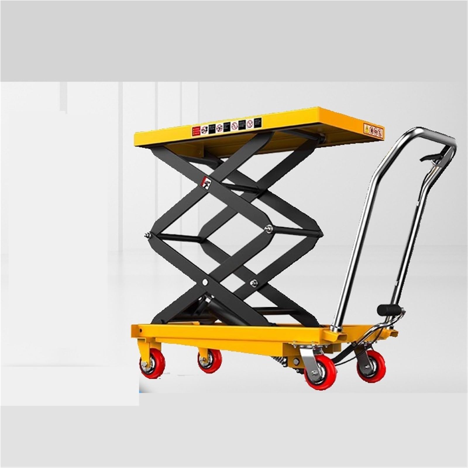 Hydrauliczny wózek widłowy z podwójnymi nożyczkami z antypoślizgową podkładką do przenoszenia i transportu materiałów (350 kg),