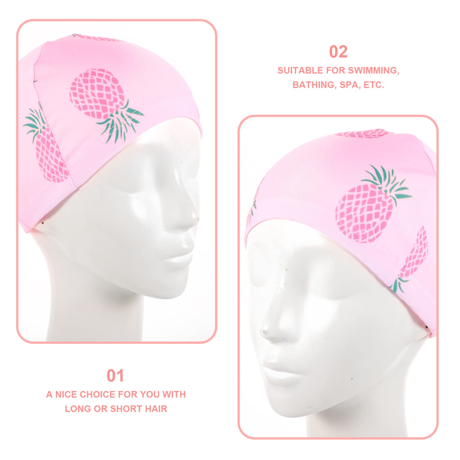 ibasenice Gorro De Natación para Gorro Flexible Y Transpirable con Diseño De Piña Rosa para Mantener El Cabello Seco para Niñas