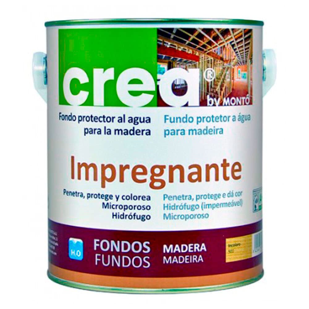 Fondo Protector al Agua para Maderas. Penetra, Protege y Colorea la Madera. Impregnante Gama Crea. (10L, Incoloro)