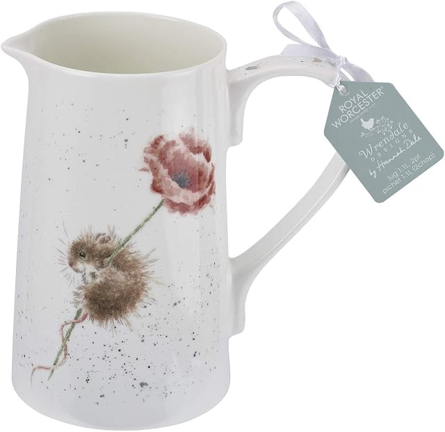 Portmeirion Home & Gifts WN4002-XT Wrendale by Royal Worcester Jug Mouse, Multi-Colour, 11 x 17 x 17.5 cm