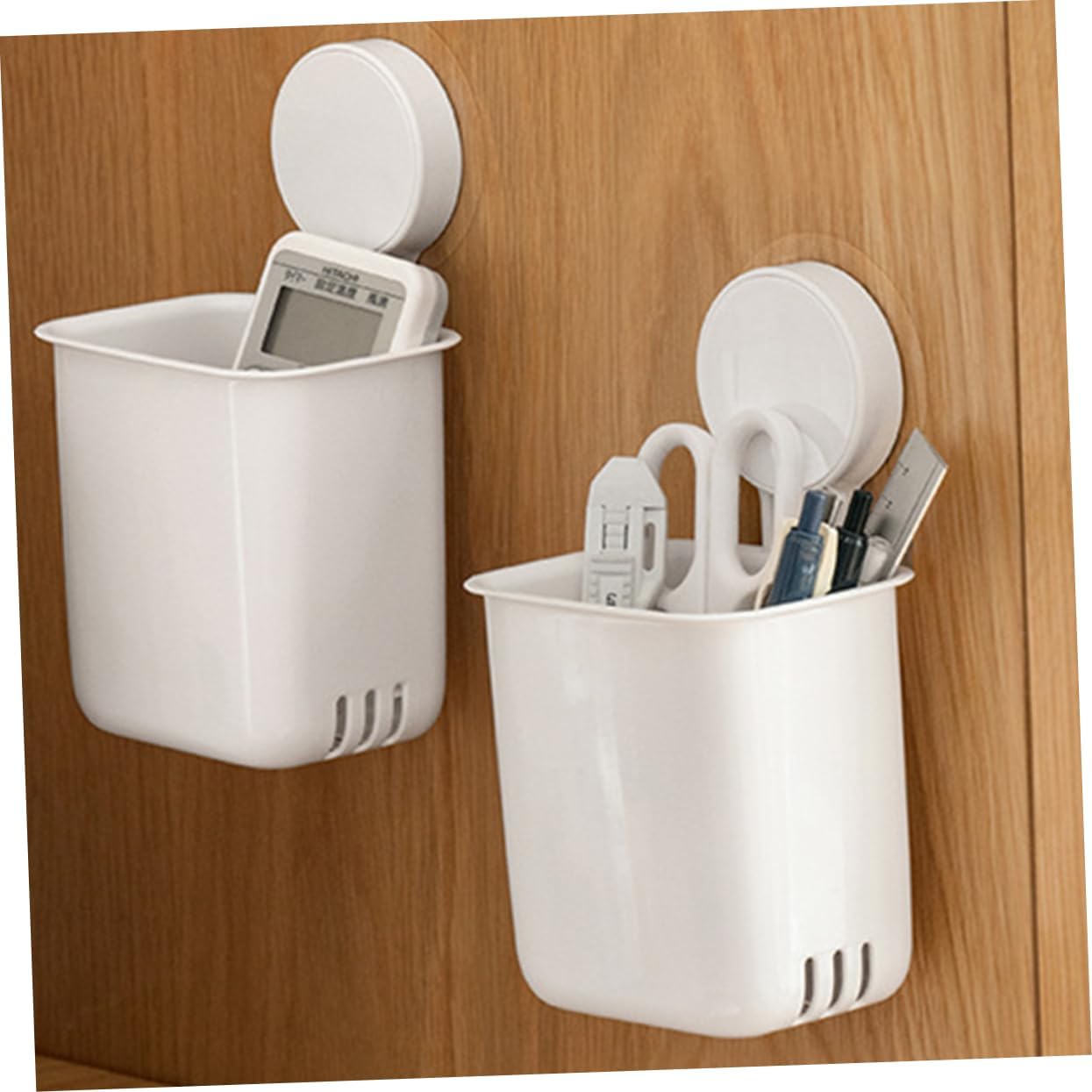Cabilock 3pcs Cup Toothbrush Holder Drainage Nail Wall-Mounted Bathroom Organizer for Toothbrushes Toothpaste and Shaving Accessories Easy Installation Material