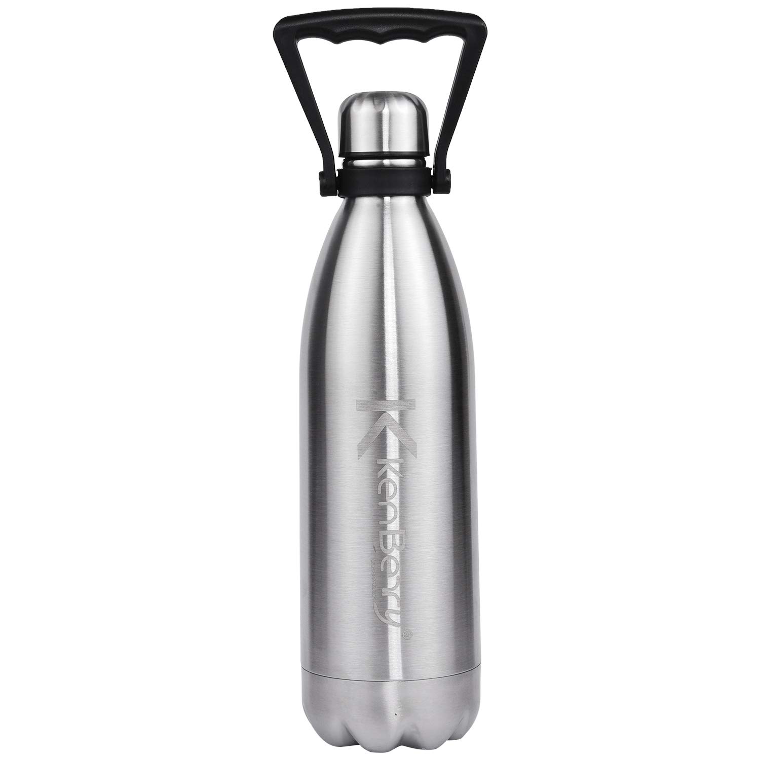 KenBerry Hot & Cold Deluxe 1 LTR 1000 ml Bottle (Pack of 1, Steel/Chrome)