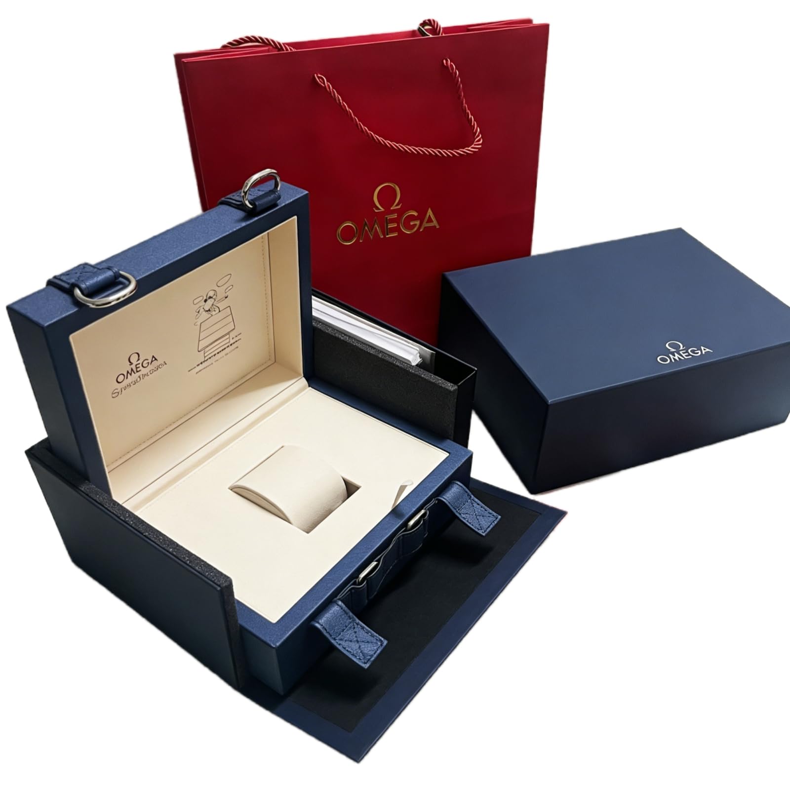 Blu Nylon Tessuto Scatola Orologio Viaggio Custodia Tessile Esterno Cinturino Fibbia Chiusura Conservazione Organizzatore Uomo Accessori per OMEGA