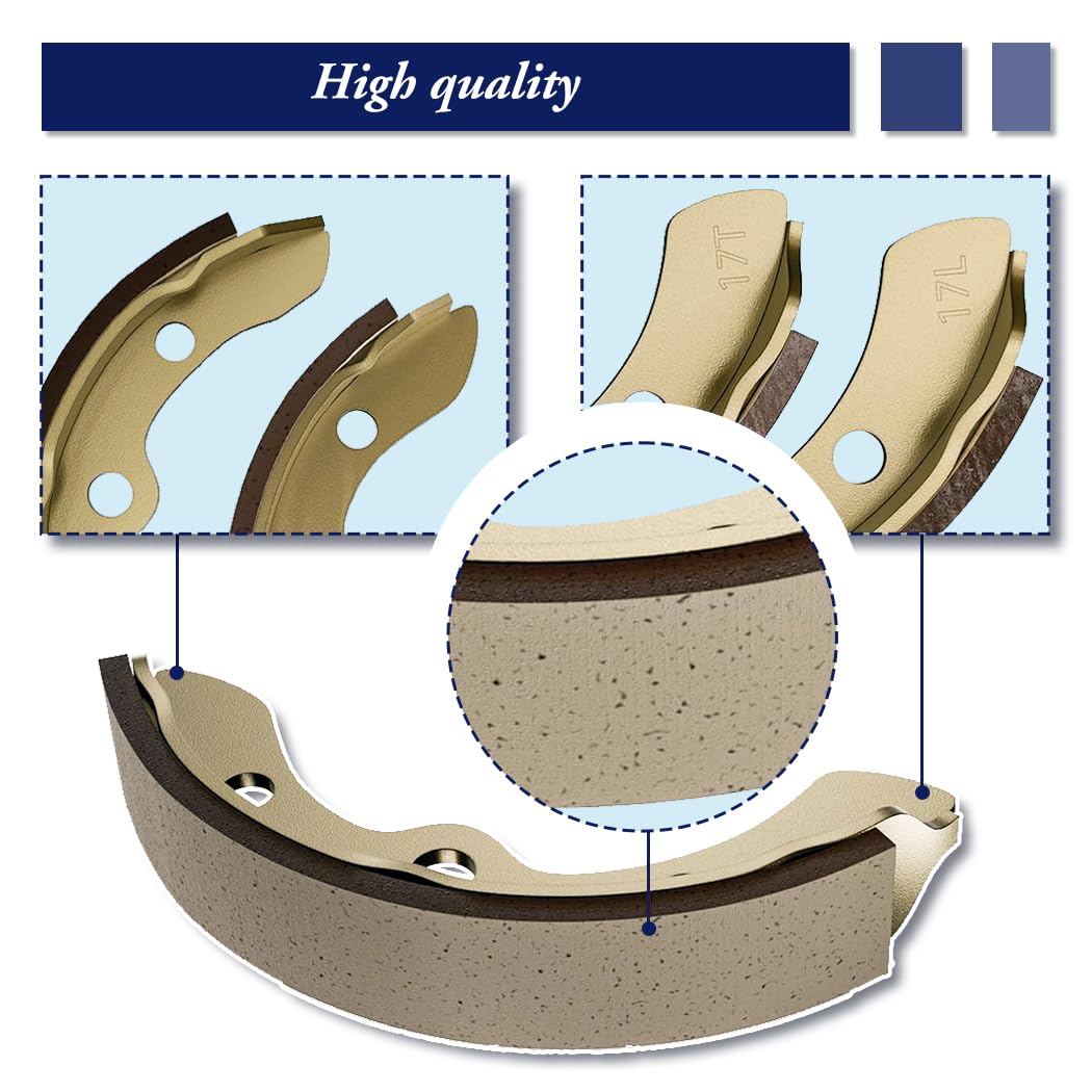 Brake Shoes & Spring Kit For Golf Carts — Fits Club Car DS/Precedent, EZGO, Yamaha G1/G2/G8/G9, Improves Braking, Durable Replacement Set