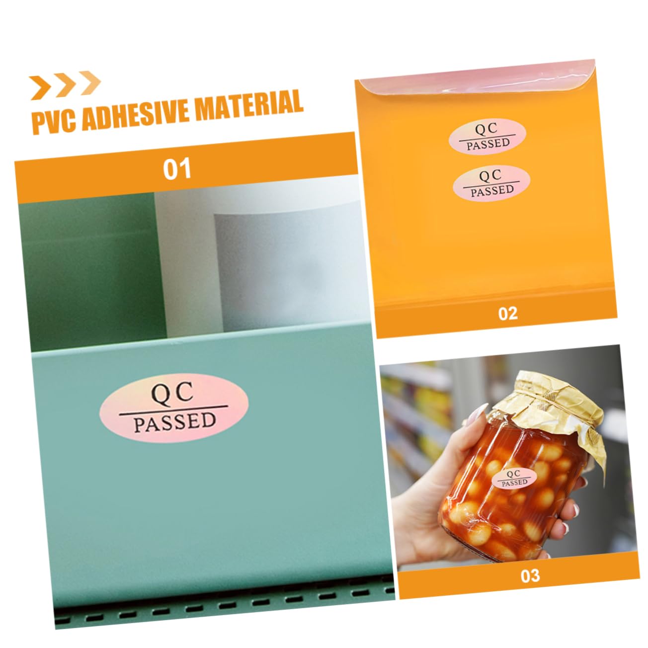 Housoutil 3 Set Etichette Adesive Qc Passed Per Spedizioni Etichette Controllo Autoadesive Per Te Ovali 800 Pezzi * 3