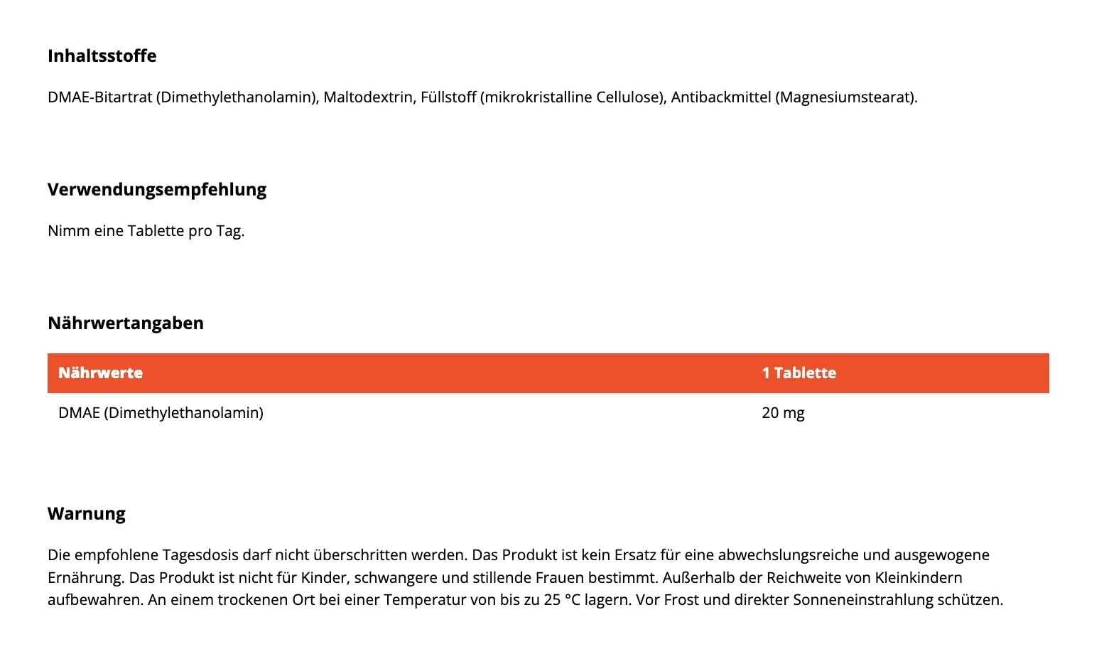 GymBeam DMAE (Tabletten) - 20mg pro Tagesdosis, Nootropika zur Verbesserung der kognitiven Funktionen und Konzentration,Vorstufe des Neurotransmitters Acetylcholin, 90 tabs