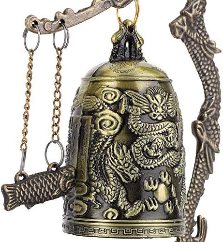 Chinese Dragon Ornament, 5 x 2.8in Vintage Dragon Bell Feng Shui Ornament Good Luck Bell Decorative Home Office Decoration Artwork