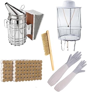 Beekeeping Smoker Kit and Tool-Bee Smoker Bee Hive Smoker for Beekeeping/Beekeeper Veil Hat