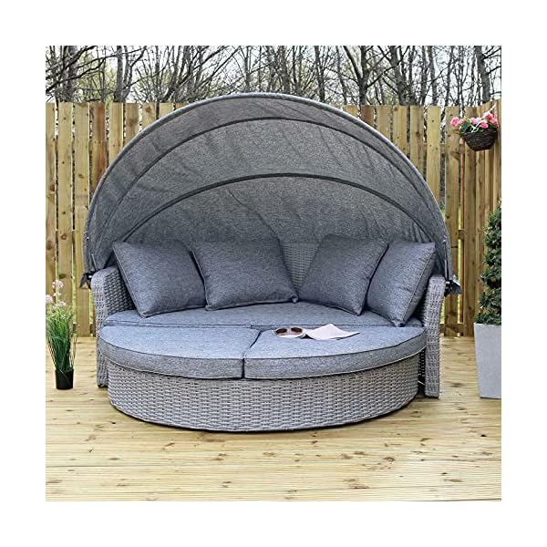 WXYQY Sun Lounger Day Bed Rattan Garden Furniture 2 Seat Sofa With Canopy rattan garden furniture - Image 3