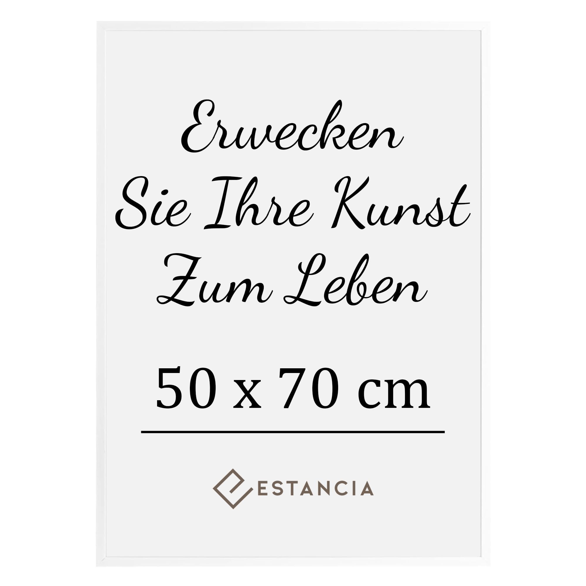 Estancia Weißer Bilderrahmen aus Kiefernholz 50x70 cm mit Bruchsicherem Acrylglas | Moderner 50 x 70 cm Holzbilderrahmen