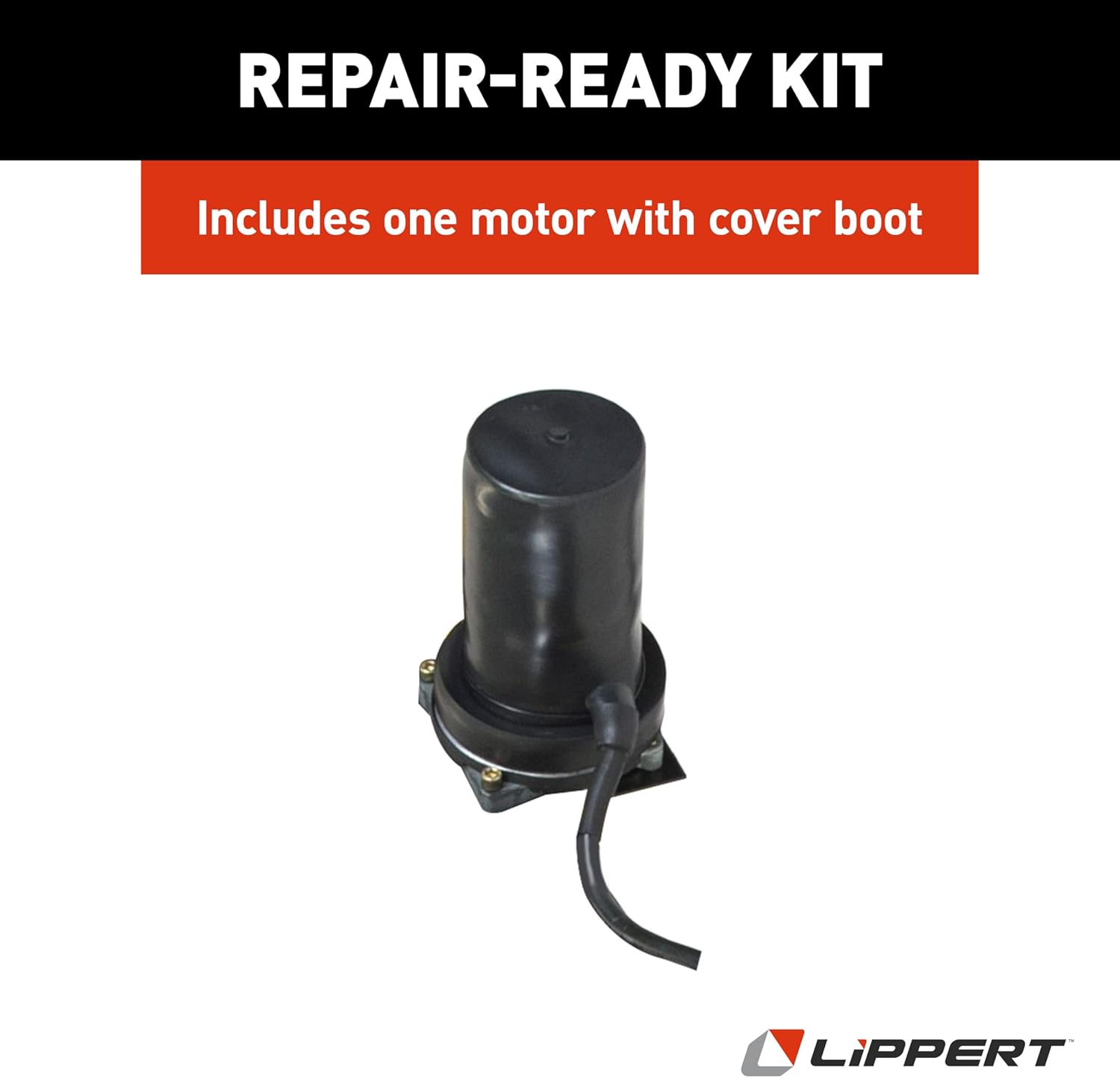 Lippert Replacement Motor for High-Speed Electric RV Stabilizer Jack System on 5th Wheels and Travel Trailers, Cover Boot Included - 352338
