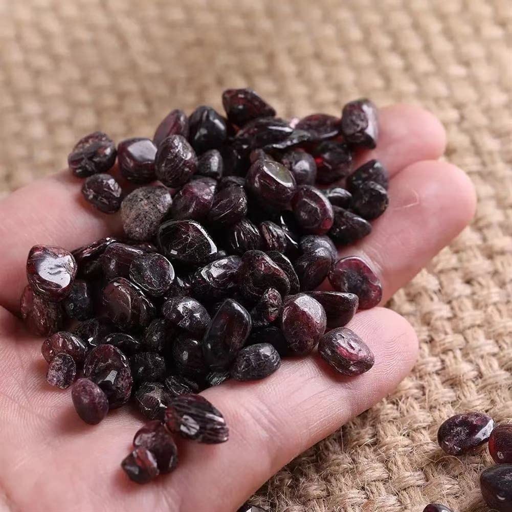 Decorazioni for la casa da, Ornamenti di Ghiaia in Pietra di Quarzo Granato Rosso Naturale da 100 g 7 mm-9 mm for Regali Regalo, Cristallo Naturale