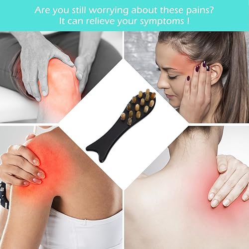 Miniatura 6 de Healifty Masajeador de cabeza de peine de cuerno de buey, herramienta de masaje Guasha, terapia de peine de pelo, tratamiento de punto de activación