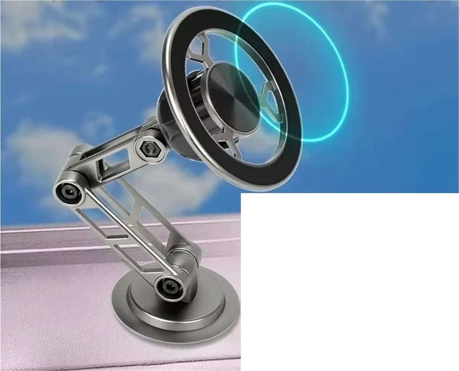 Supporto Telefono Auto Rotazione A 360 Gradi Supporto Magnetico Metallo Pieghevole Telefono Magnetico Bocchetta GPS Per Tutti I Telefoni Porta Cellulare Auto(Sliver)