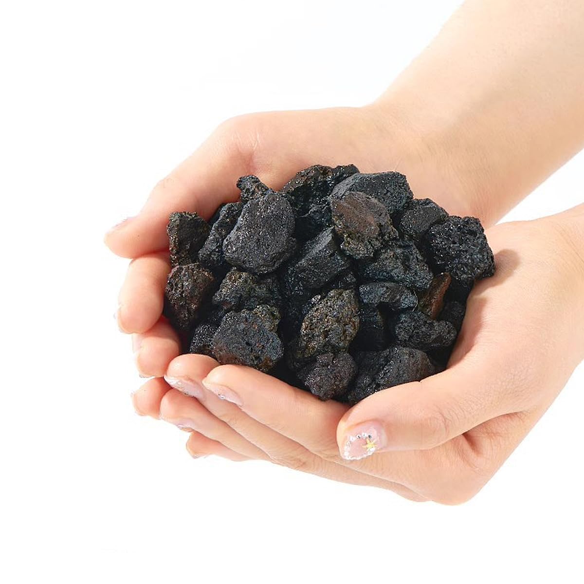 2 kg di Rocce laviche vulcaniche Naturali, Roccia lavica Nera e Roccia lavica Rossa, per bracieri da Interni ed Esterni, caminetti, Grill a Gas e paesaggistica