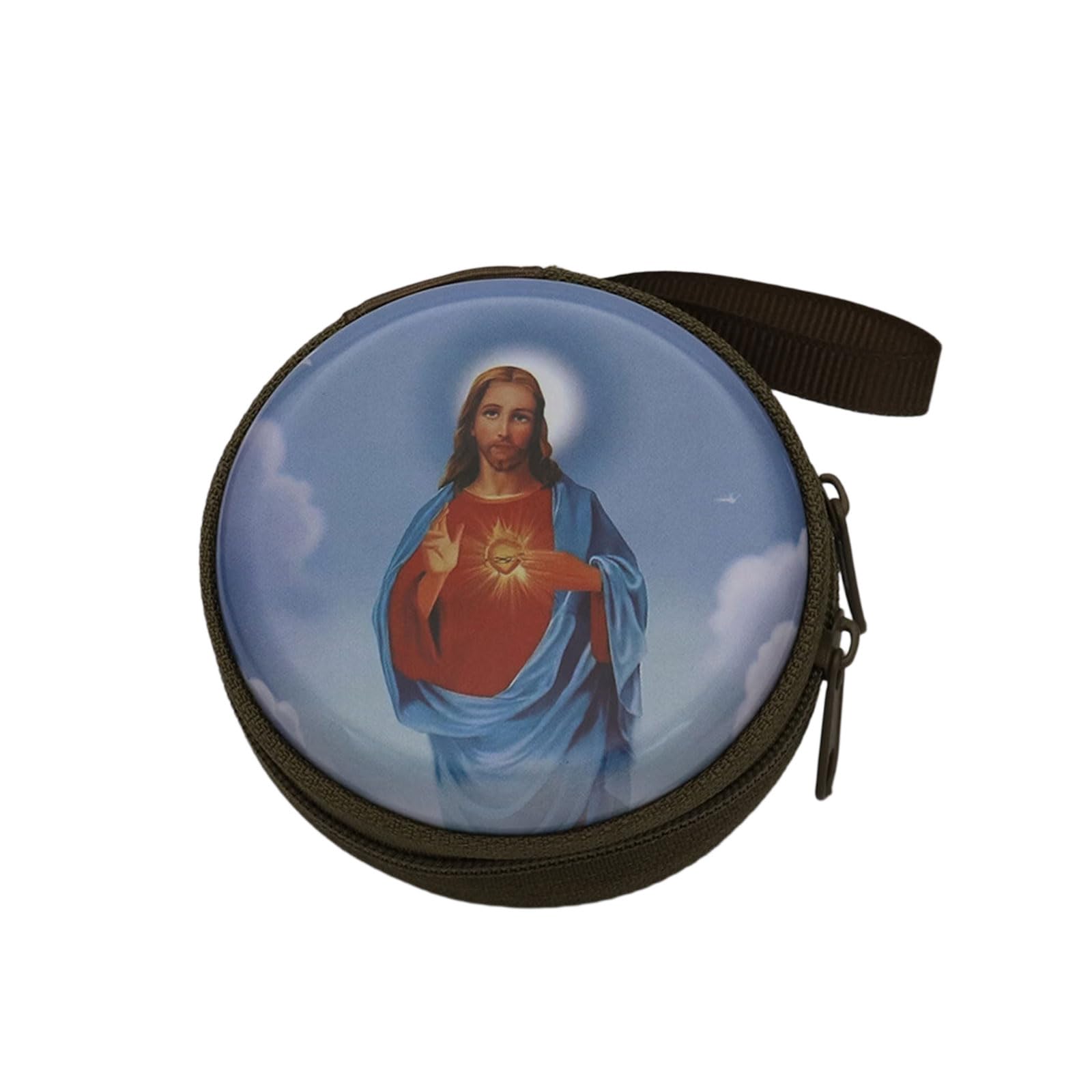 Beimus Catholic Rosary Pouches Religious Jewelry Storage Box Coin Purses Rosary Prayer Bag Religious Jewelry Storage Box Gift Catholic Pouches