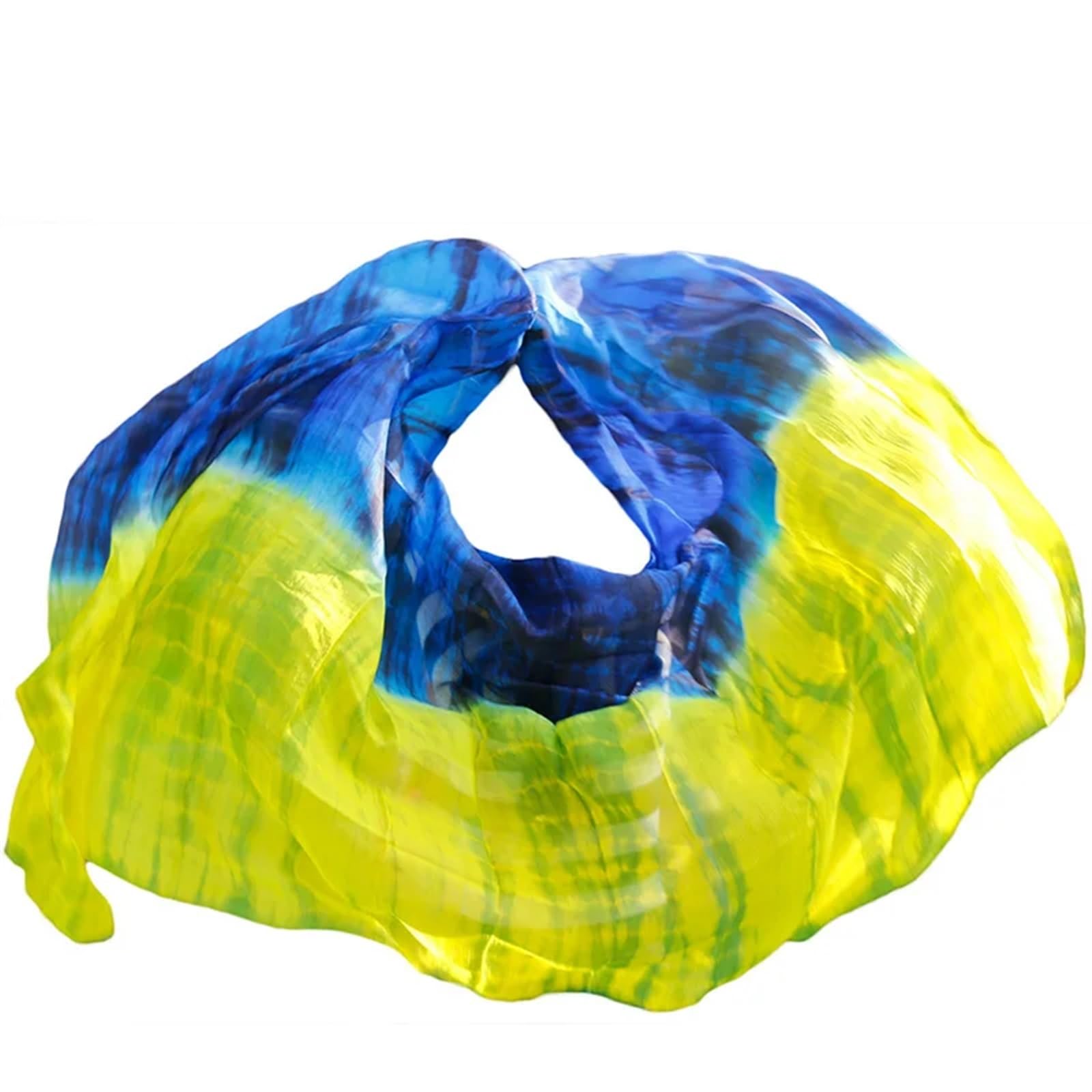 Bauchtanz-Schleier Seidenschleier Schal Frauen Schal Kostümzubehör Maßgeschneiderte handgefertigte gefärbte Seidenschleier Bauchtanzschleier(Color 21-dz,XXL- 400X114cm)
