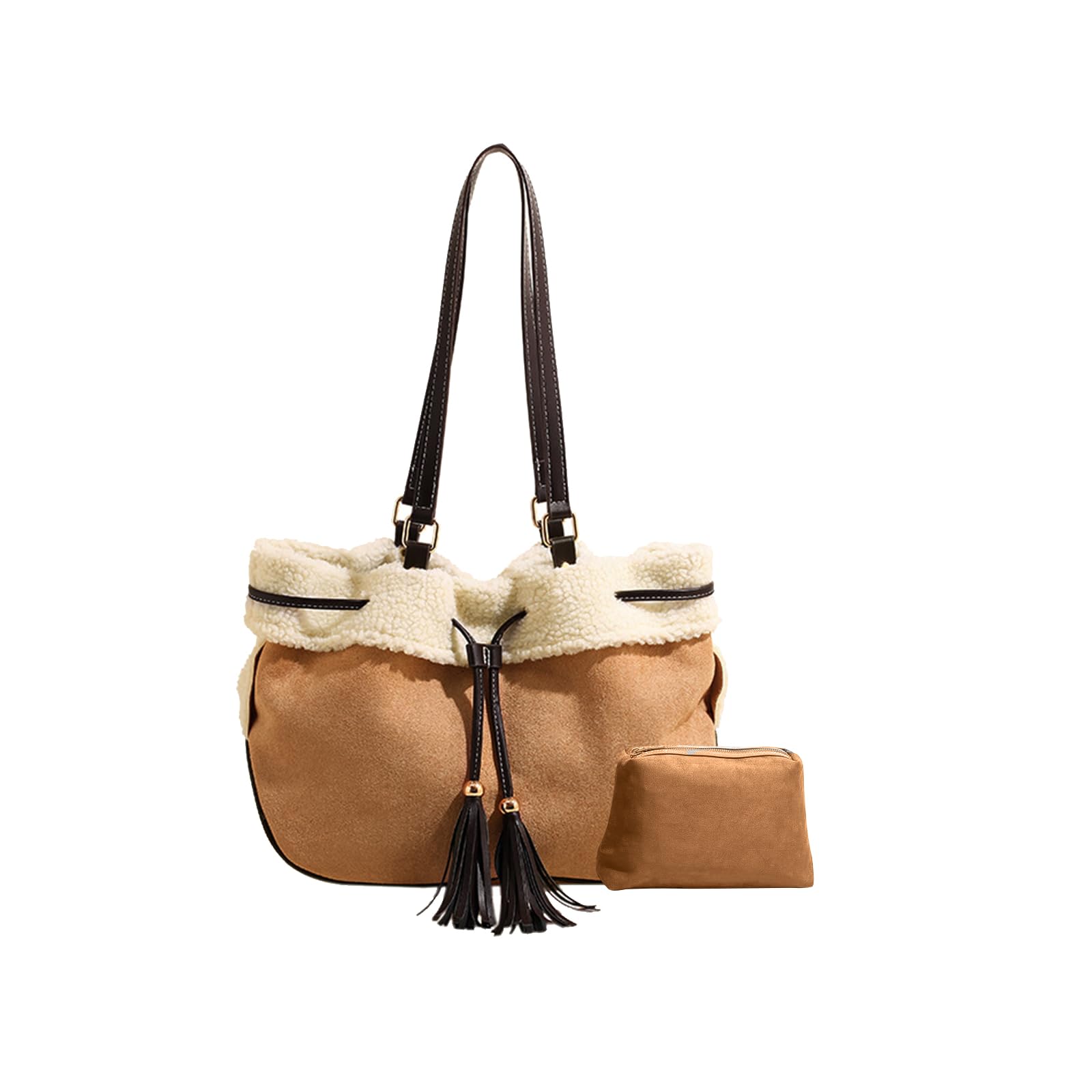 Sac À Main En Cuir Velours Pour Femme Sac Portés Épaule En Daim Shopper