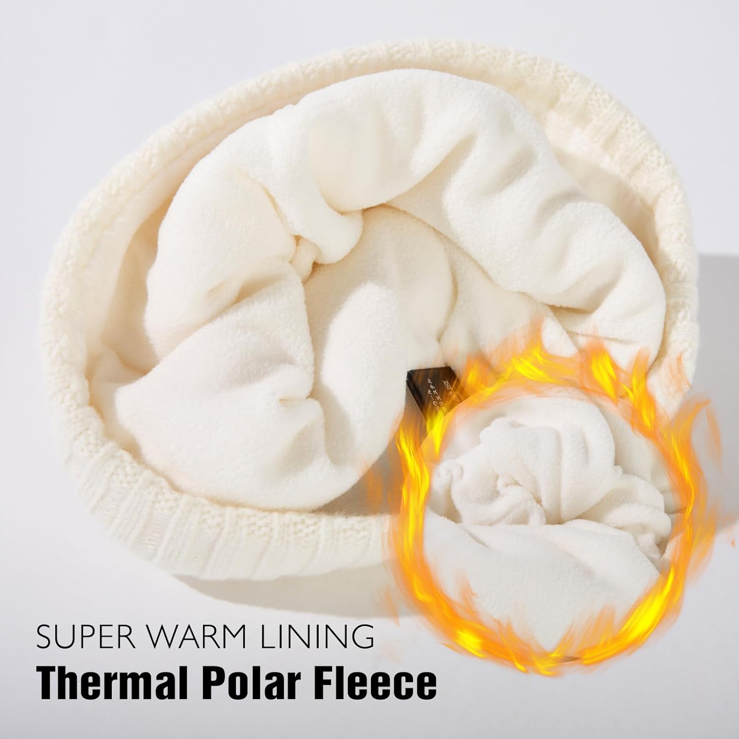 TOP-EX PolarWool™ L/XL/XXL 100% Merino Wool Beanie Fleece Lined Hat Watch Cap for Cold Weather Winter Warm - Image 5