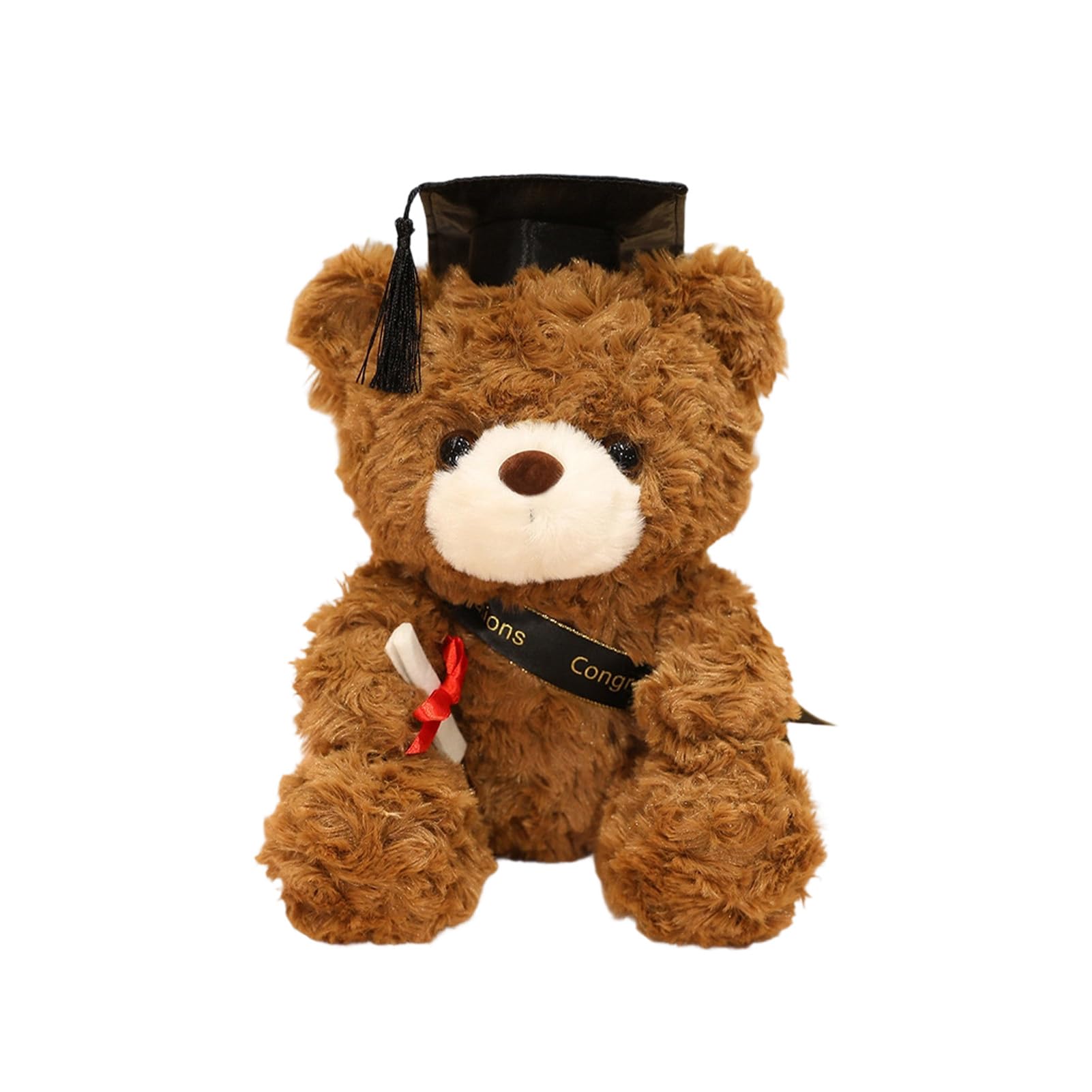 SERTAS Graduation Teddy Bear Gift for University & School Leavers, Soft Plush Keepsake with Graduation Hat, Multi-Colour (23CM Brown)