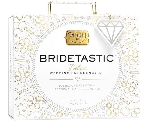 Pinch Provisions Wedding Emergency Kit, Bridetastic Deluxe Kit with 101 Essentials - Beauty, Fashion, Personal Care, Bridal, Silver Tote