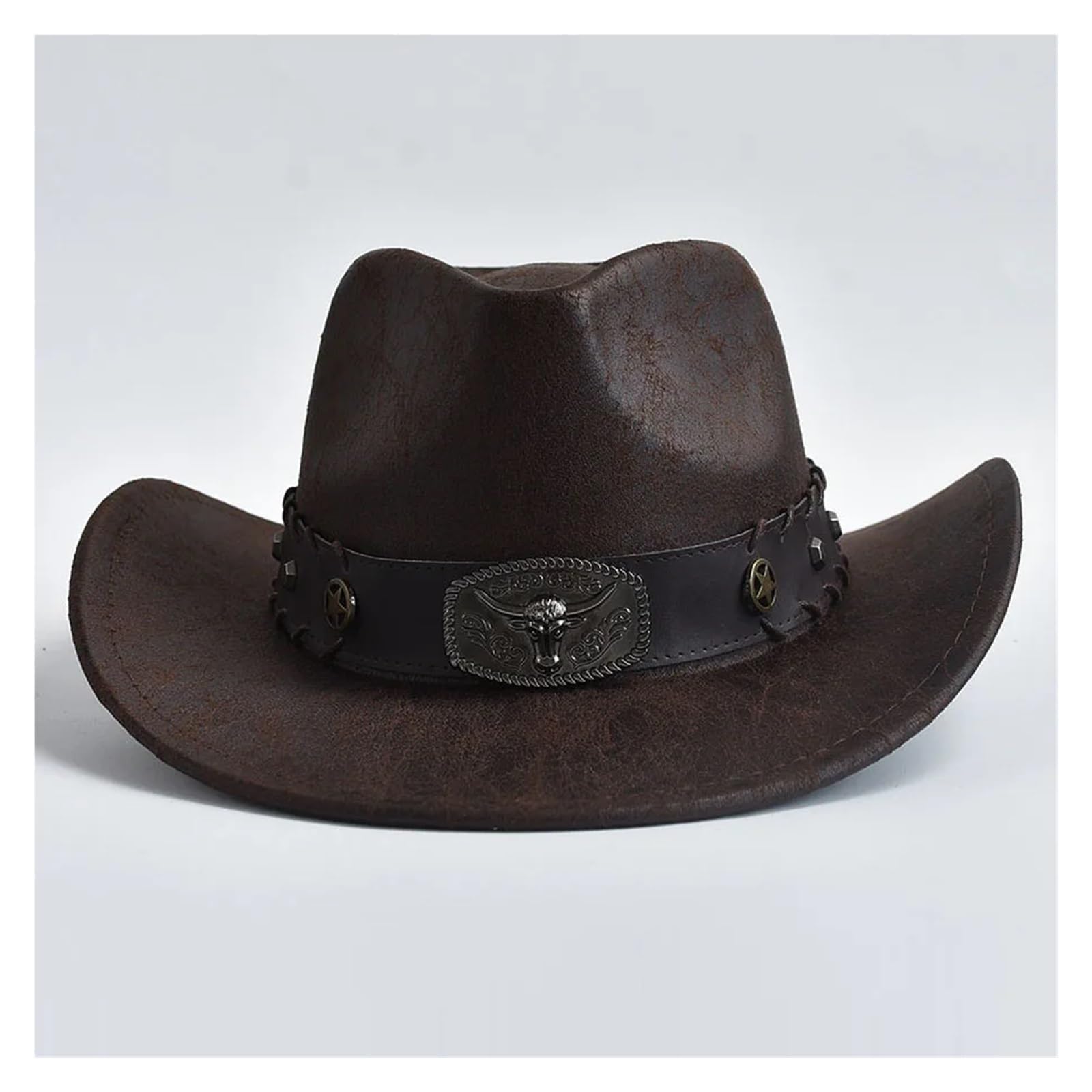 Cappello Cowboy Cappello da Cowboy for Uomo e Donna in Finta Pelle Vintage Gentiluomo, Cowgirl, Jazz, Sombrero