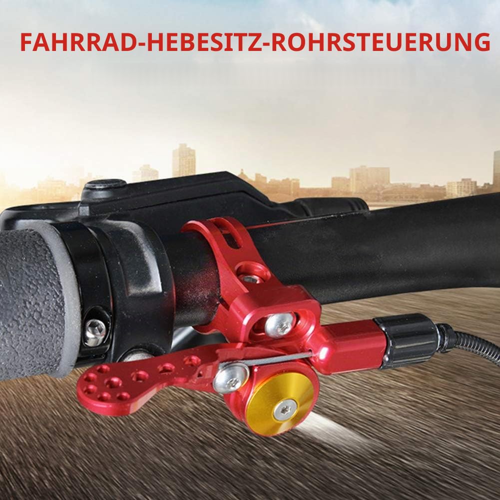 Fernbedienung mit Tropfer für Mountainbike-Sattelstütze mit 2 Schlüsseln – Aluminiumlegierung, Fernbedienung mit abnehmbarem Tropfer, verstellbar