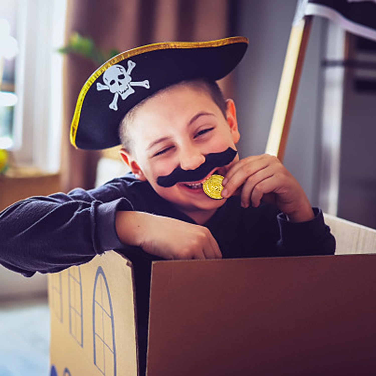 50 Pièces De Monnaie Factice En Or - Pour Jeu D'enfants, Chasse Au Trésor Pirate - Cadeau Fête Halloween, Anniversaire - 7