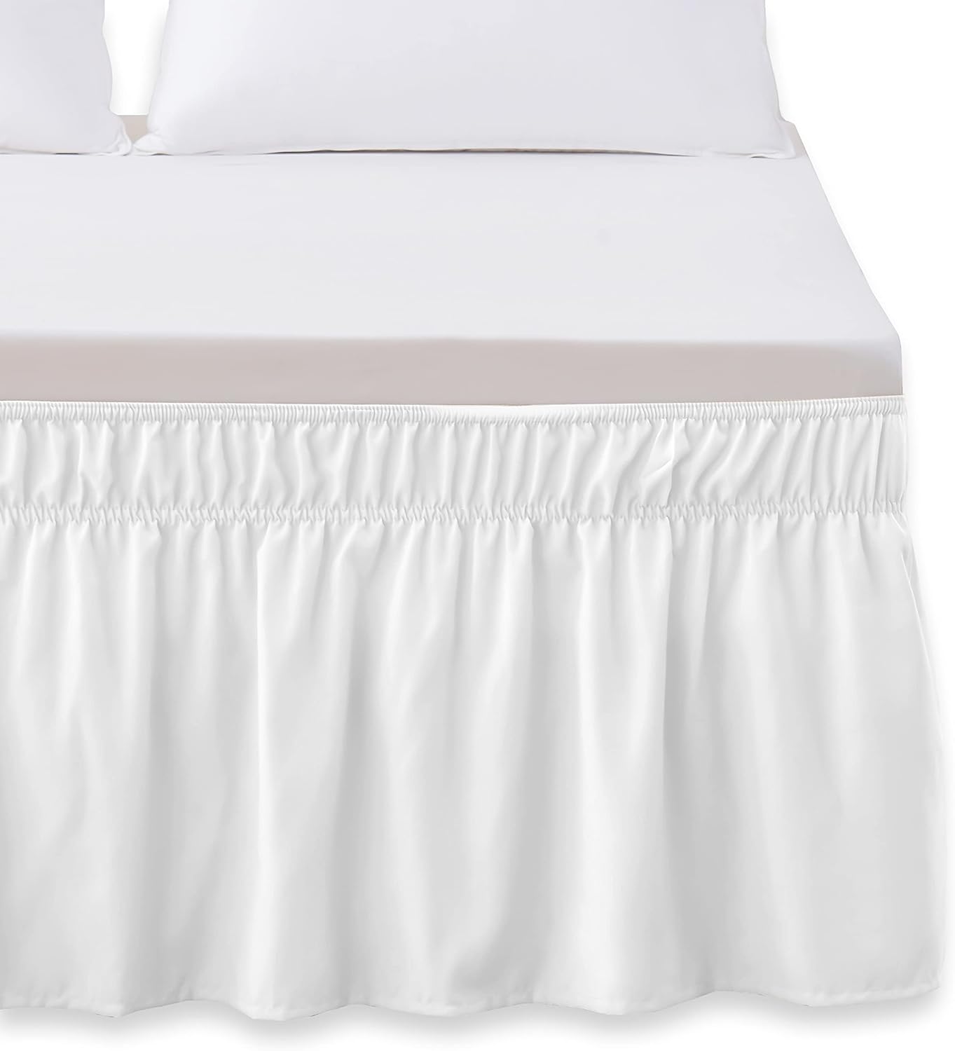 Elegant Comfort Luxurious Wrap Around Elastic Solid Ruffled Bed Skirt