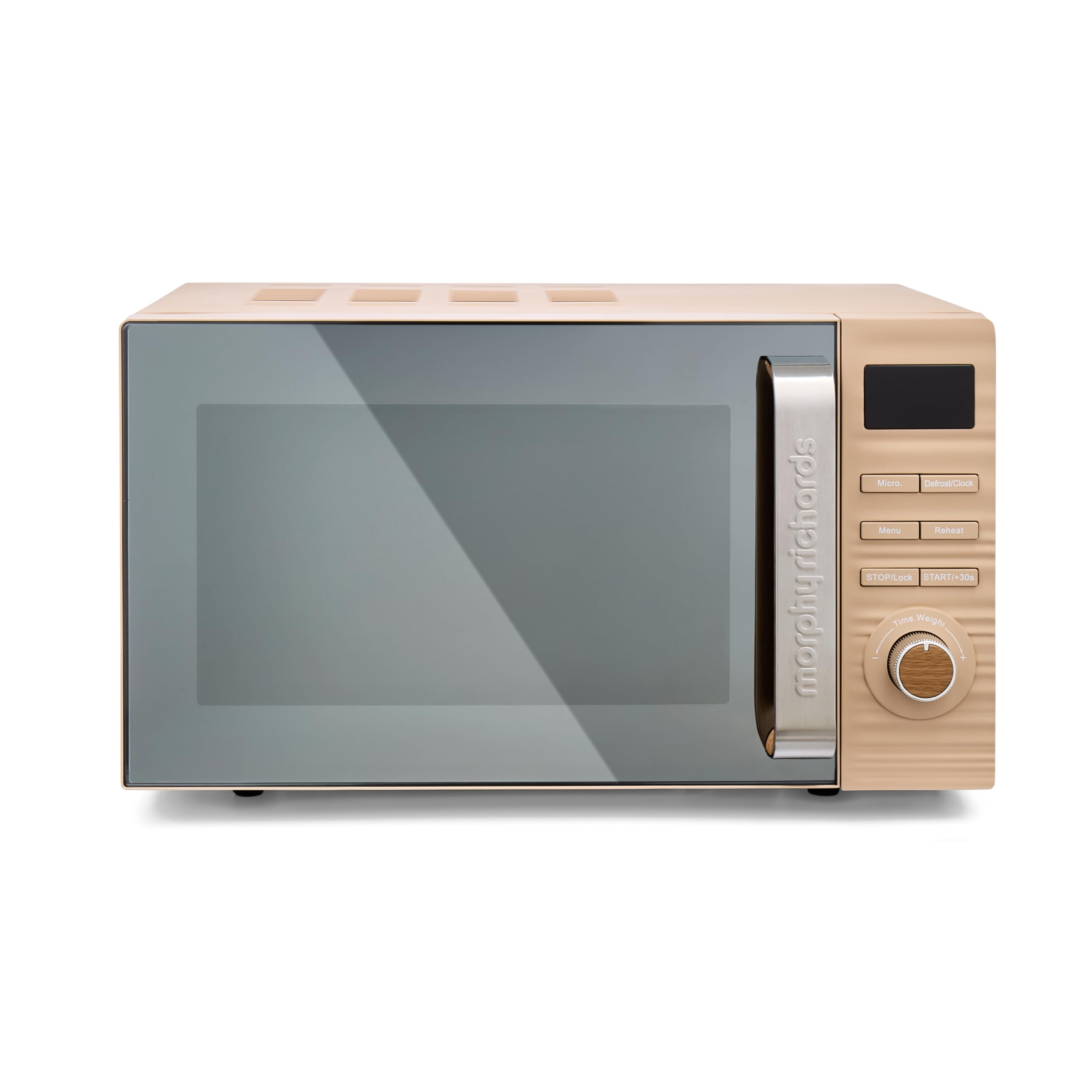 Morphy Richards Clay Digital Brown Microwave, 20L Capacity, Stainless Steel Inner Cavity, 95 Minute Timer, 11 Power Levels, Defrost Mode, Glass Turntable, Easy Clean, 800W, Felspar, 512000