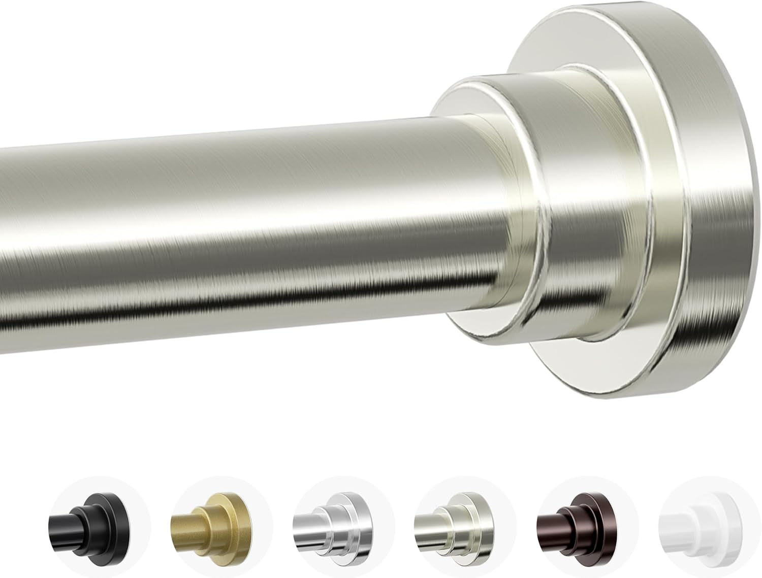 Shower Curtain Rod, 1" Diameter Heavy Duty Tension Shower Rod, Non Slip Adjustable 28-74 inch No Drill Shower Curtain Rods Spring Tension For Bathroom, Shower Stall, No Rust, Brushed Nickel 28-74 Inches Brushed Nickel