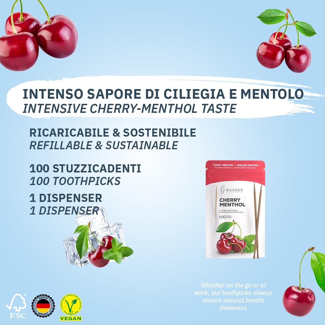 Wunder Stuzzicadenti aromatizzati - 30 stuzzicadenti confezionati singolarmente - Disponibili in