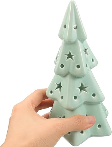 Miniatura 5 de EXCEART Adornos de mesa de cerámica para árbol de Navidad, decoraciones navideñas, modelo de árbol de Navidad, decoración de escritorio para