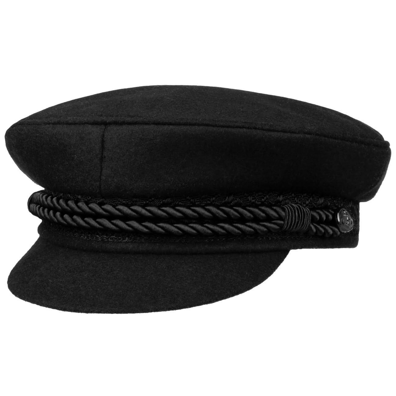 HAMMABURG Gorra Elbsegler Tradicional Capitán Marinero de Paño con Visera Cordeles y Botones Negros Hombre