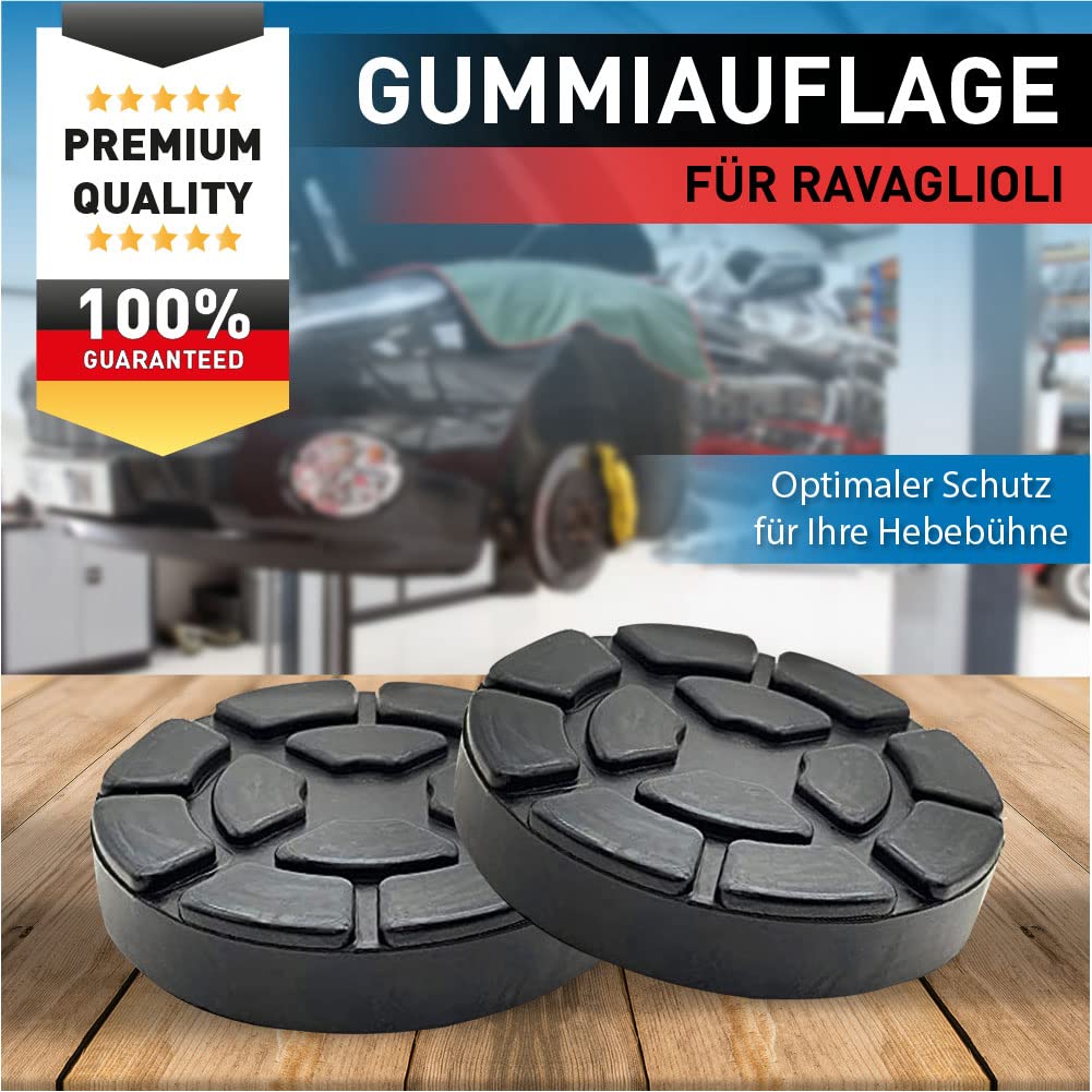 Ravaglioli - Plato de goma para plataforma elevadora de 2 columnas, apto para RAV KPX 337 KPN250 KPN 255 KPX, KPN, KPH Series, plato de recepción extremadamente resistente, 123 mm de diámetro