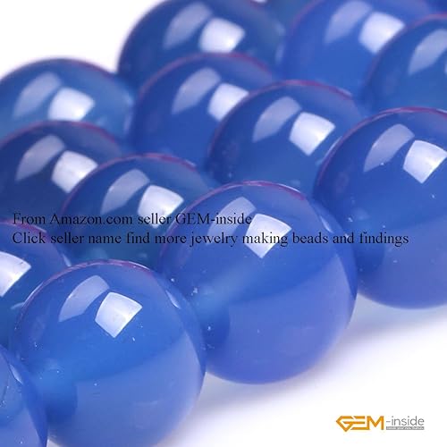 Miniatura 427 de GEM-Inside - Cuentas sueltas de piedra de lava negra natural de 0.315 in para hacer joyas, 15 pulgadas Cordierita de grado A