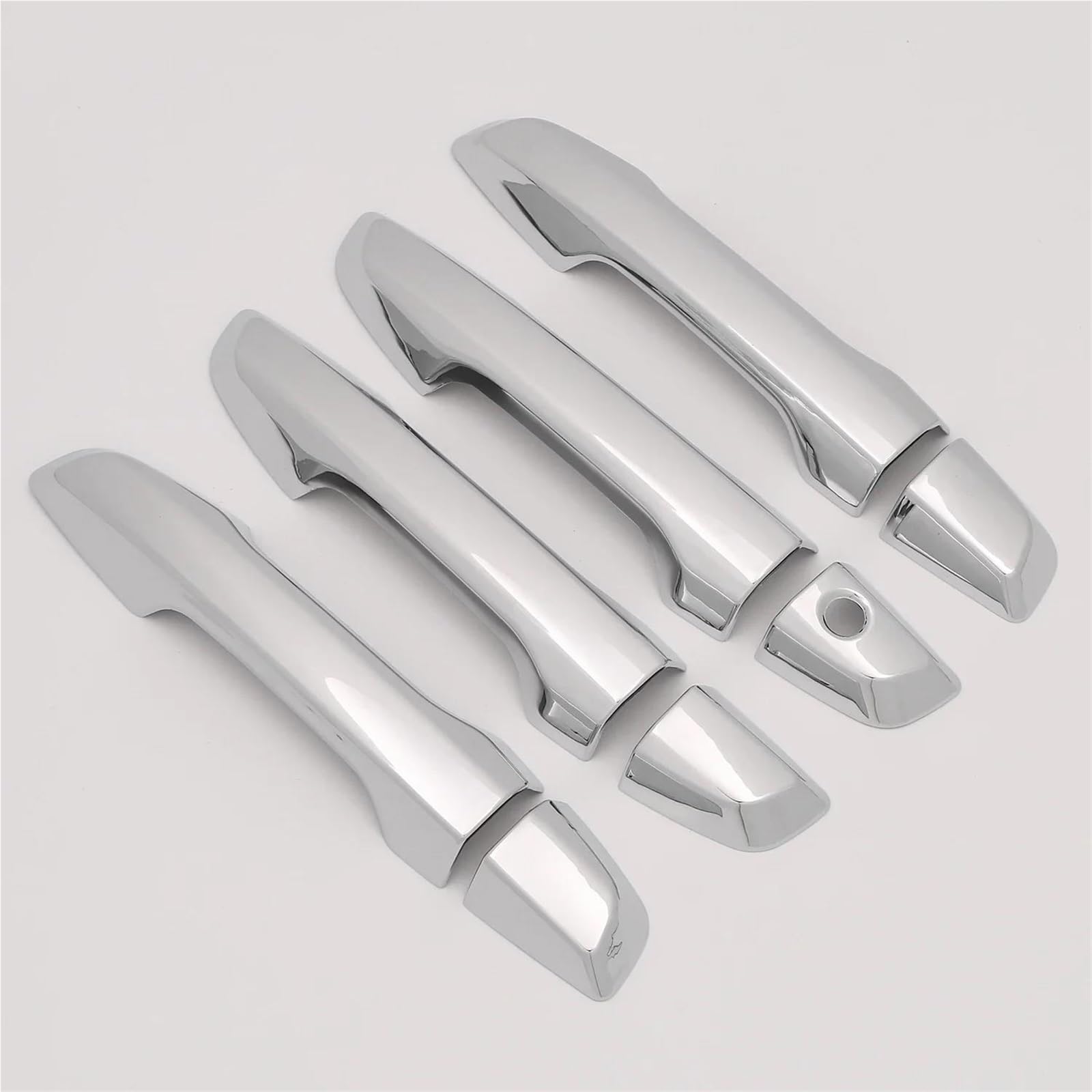 SLIMES for CR-V for CRV 2017-2021 Carbon Fiber Chrome Car Door Handle Covers Trim Overlay Styling Auto Accessories Cover Stickers(Silver 0 Sensor)