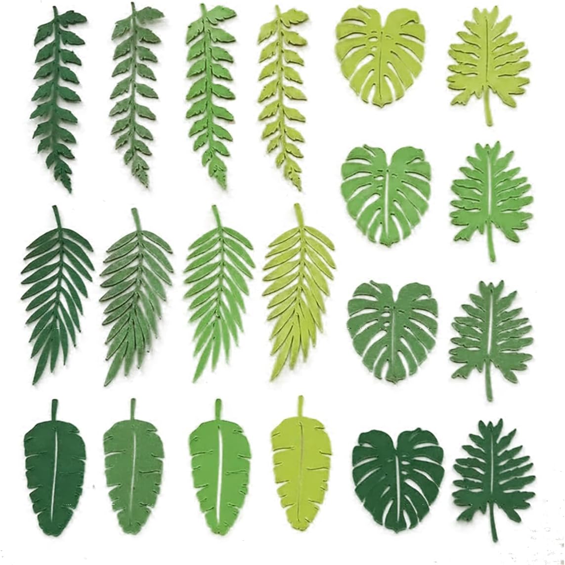 Palm Leaf Table Confetti, 100Pcs Green Tropical Party Confetti Paper for Hawaii Summer Birthday Luau Party Jungle Theme Baby Shower Wedding Party Table Decorations