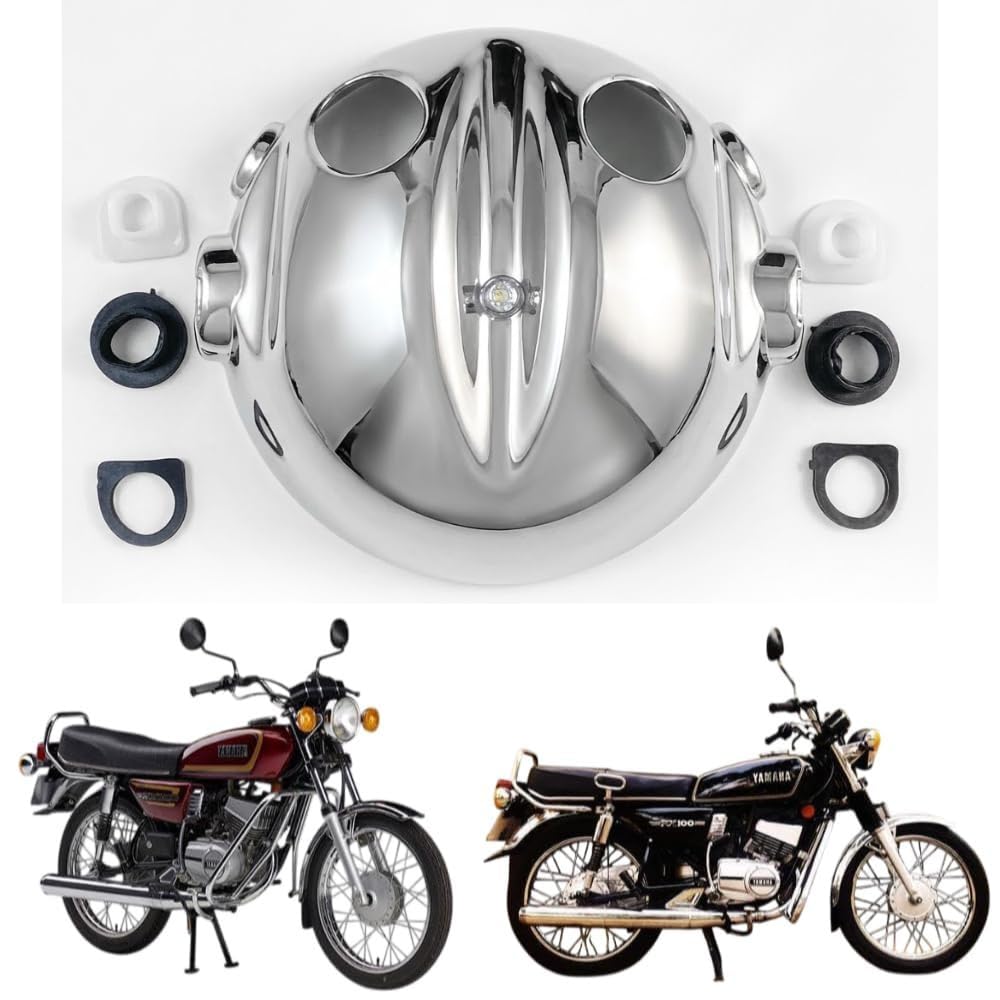 Road Religion® Front Headlight Doom Back Cover Compatible with RX100, RXG135 & RX135 | Silver Plastic Headlight Housing Cover-image-17