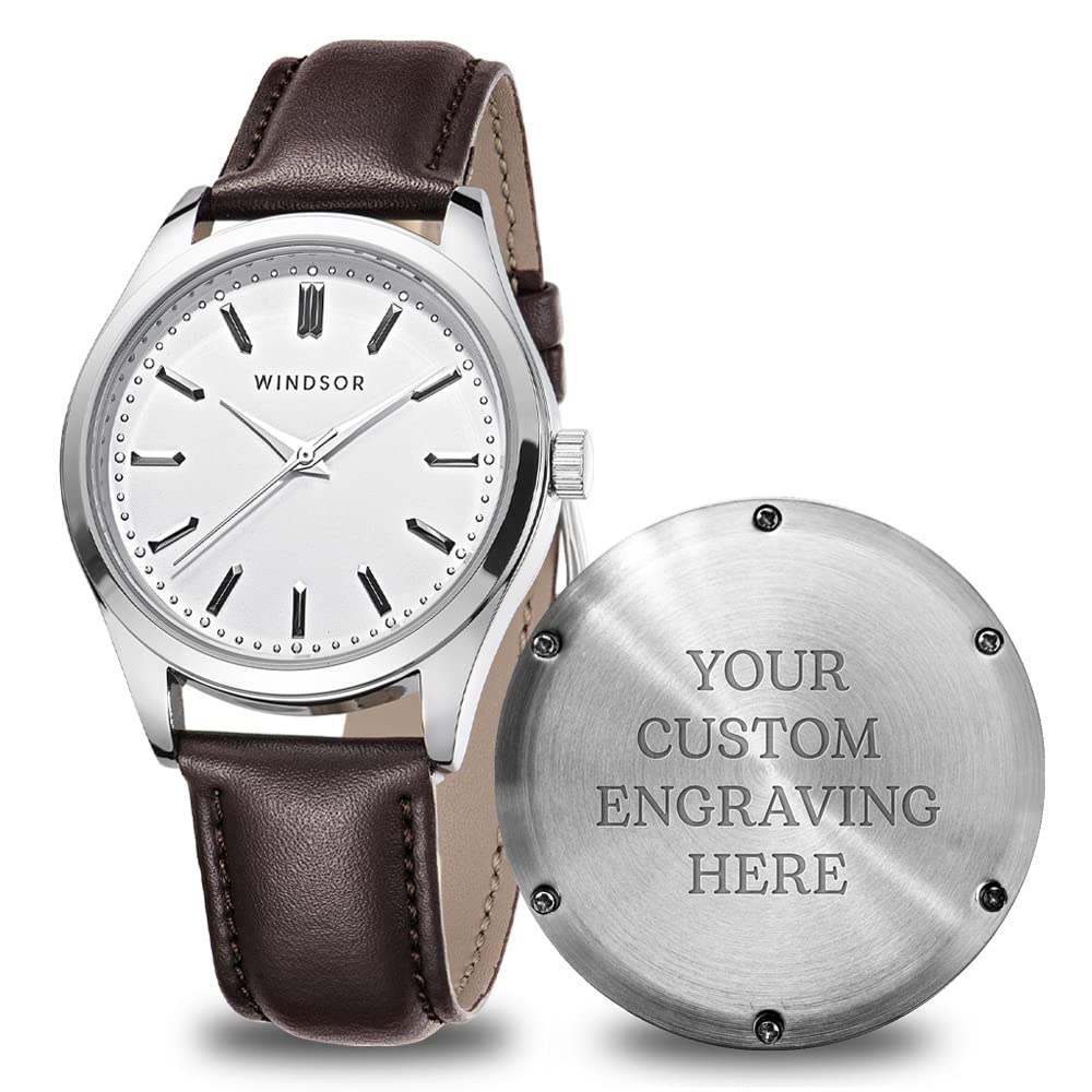 WINDSOREngraved Watch for Men - Boyfriend Fiance Husband Gift Customized Personalized Watches for Men