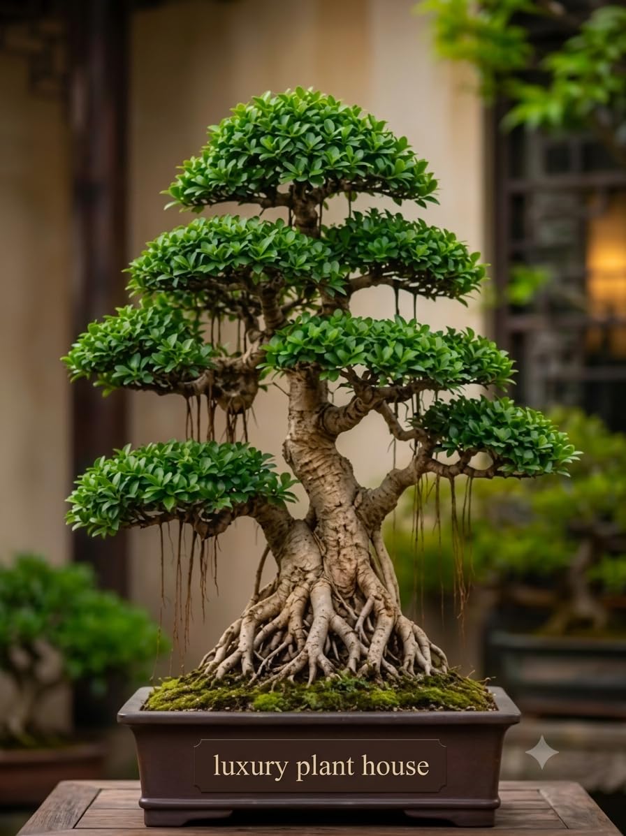 Live Chinese Banyan Money Tree Good Luck China Bot Feng Shui Indian Laurel Fig Indoor Bonsai Plant-picture-24