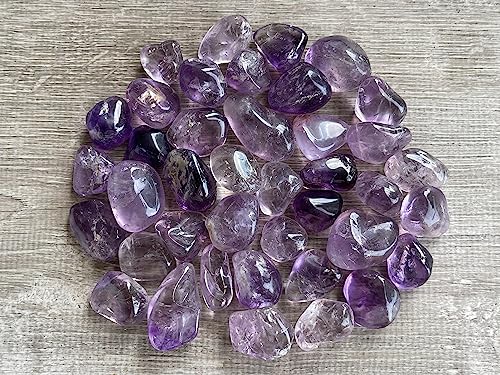 Image of GAF TREASURES 1 /2 LB Amethyst Tumbled Stones, Polished Natural Amethyst Gemstone, Amethyst Healing Crystals (Amethyst)