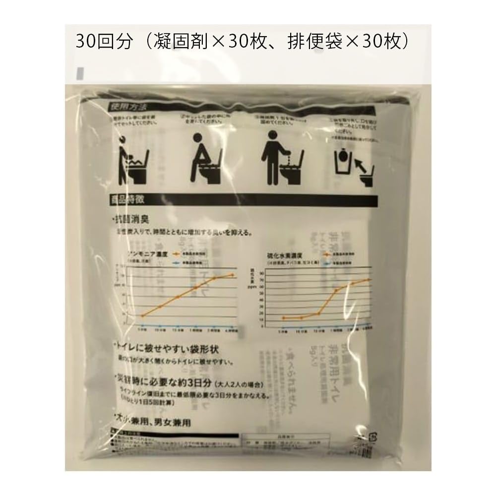 Amazon｜カインズ(CAINZ) 抗菌・消臭 非常用トイレ 30回分 袋×30