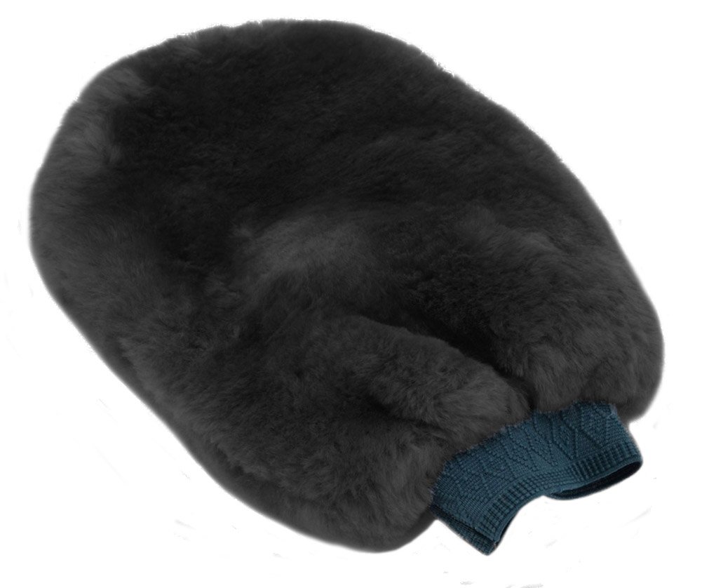Lambland Genuine Sheepskin Car Polishing Mitten in Black