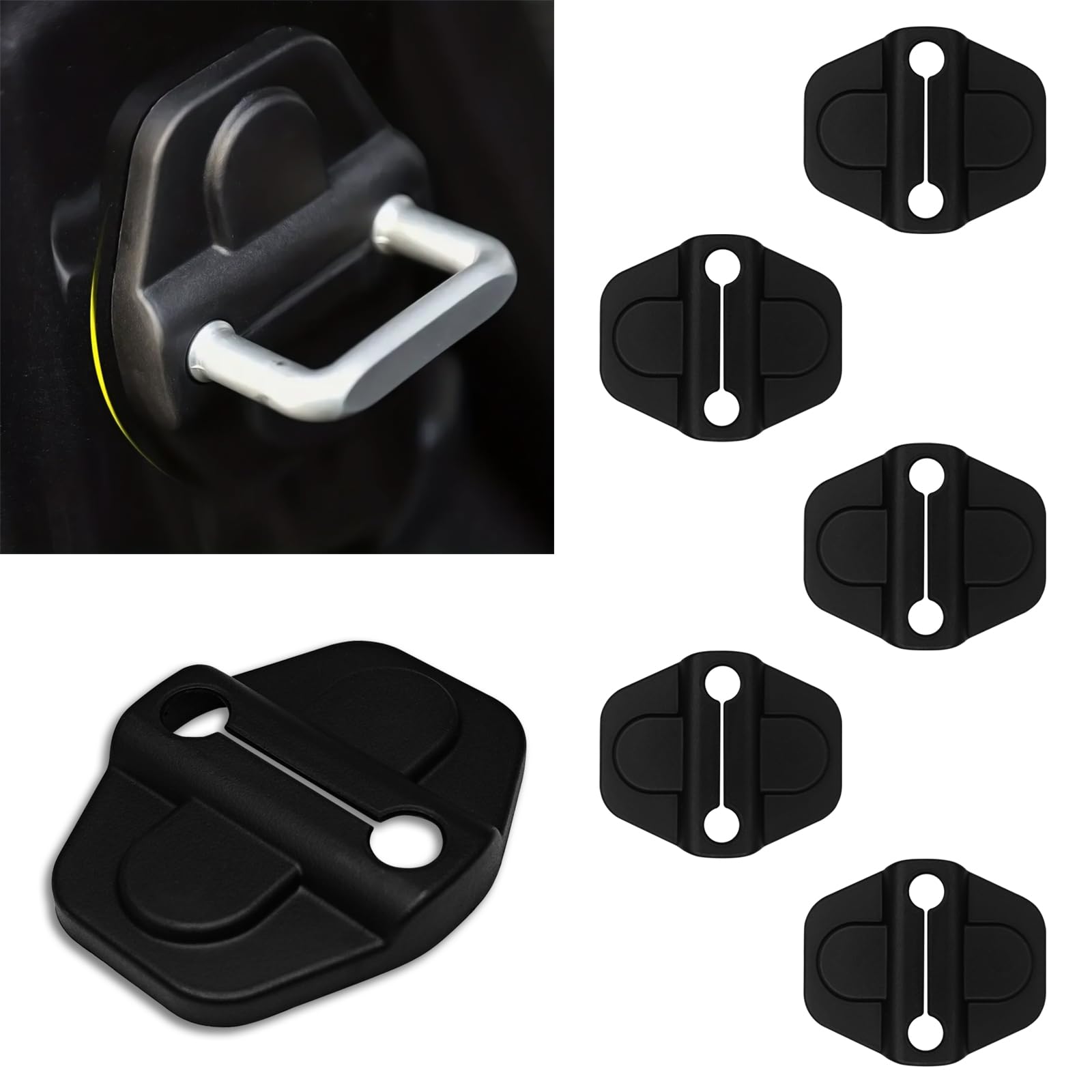 6PCS Door Lock Cover, Door Latch Lock Trim Cover Compatible with 2018-2023 Jeep Wrangler JL JLU 4XE & Unlimited Gladiator JT, Car Modified Door Lock Cover Parts Accessories